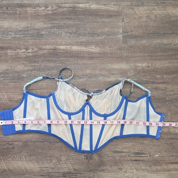 Urban Outfitters "Out From Under"  Patchwork Seersucker Bustier Size Medium - Picture 9 of 10